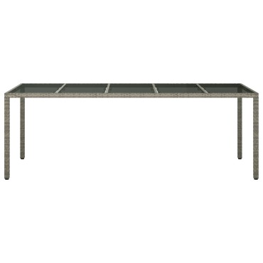 vidaXL Τραπέζι Φαγητού Κήπου Γκρι 250x100x75cm Πολυ Ρατάν 1 τεμ.