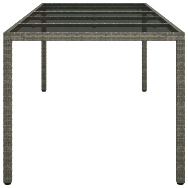 vidaXL Τραπέζι Φαγητού Κήπου Γκρι 250x100x75cm Πολυ Ρατάν 1 τεμ.
