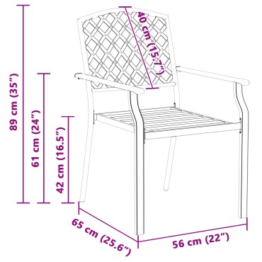vidaXL Καρέκλα Κήπου 4 τεμ. Ανθρακί Ατσάλι 56x65x89cm