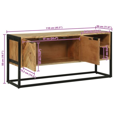 vidaXL Γραφείο Τηλεόρασης 110x30x50cm Μασίφ Ξύλο Ακακίας