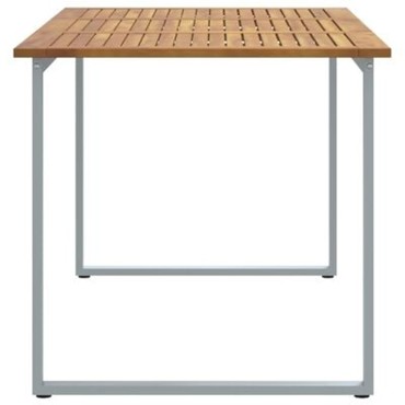 vidaXL Τραπέζι Εξωτερικού Χώρου Γκρι 160x80x75cm Χάλυβας & Στερεό Ξύλο Ακακίας 1 τεμ.