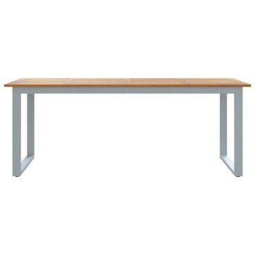 vidaXL Υπαίθριο Τραπέζι Φαγητού Γκρι 200x90x75cm Χάλυβας και Σολοιδικό Ξύλο Ακακίας 1 τεμ.