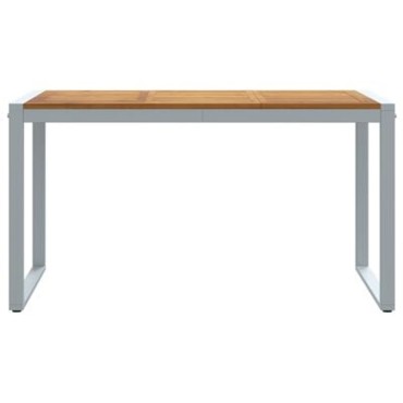 vidaXL Εξωτερική Τραπεζαρία Γκρι 140x80x75cm Ατσάλι & Σομια Ρητίνη