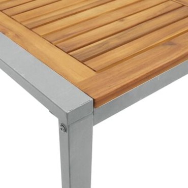 vidaXL Εξωτερική Τραπεζαρία Γκρι 140x80x75cm Ατσάλι & Σομια Ρητίνη