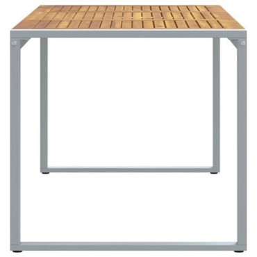 vidaXL Εξωτερικό Τραπέζι Φαγητού Γκρι 160x80x75cm Χάλυβας & Μασίφ Ξύλο Ακακίας 1 τεμ.