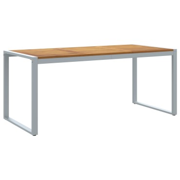vidaXL Τραπέζι Εξωτερικού Χώρου Γκρι 180x90x75cm Από Χάλυβα & Στερεό Ξύλο Ακακίας 1 τεμ.
