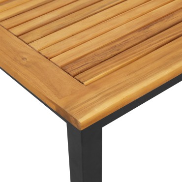 vidaXL Ξαπλώστρα Μαύρο 200x55x35cm Στερεό Ξύλο Ακακίας 1 τεμ.