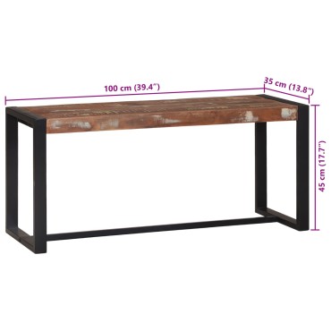 vidaXL παγκάκι Στερεό ξύλο μάνγκο 100x35x45cm