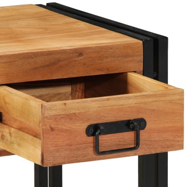 vidaXL Κομοδίνο με συρτάρι Καφέ 40x40x50cm Στερεό Ξύλο Ακακίας 1 τεμ.