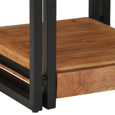 vidaXL Κομοδίνο με συρτάρι Καφέ 40x40x50cm Στερεό Ξύλο Ακακίας 1 τεμ.