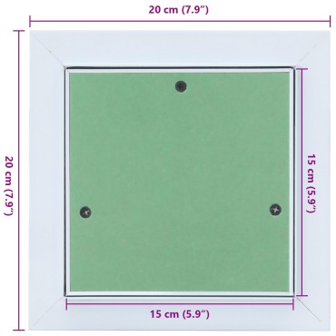 vidaXL Πάνελ Πρόσβασης Πράσινο και Ασημί 20 x 20 cm