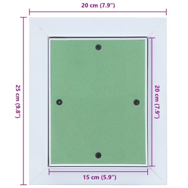 vidaXL Πάνελ Πρόσβασης Πράσινο και Ασημί 20 x 25 cm