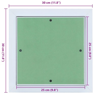 vidaXL Πάνελ Πρόσβασης Πράσινο και Ασημί 30 x 30 cm