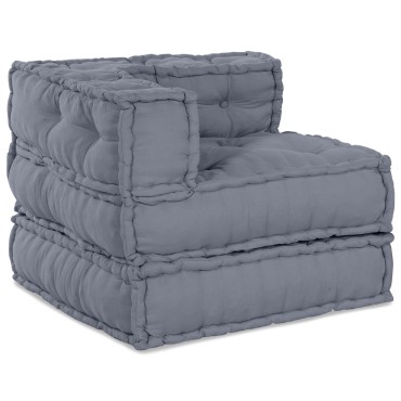 vidaXL Μοντέρνος Πουφ Γκρι 70x70x54 Υφάσματος 70x70x54cm