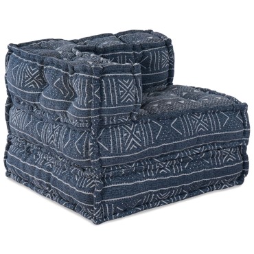 vidaXL Μοδάτος Πουφ Indigo 70x70x54 Υφασμάτινος 70x70x54 cm