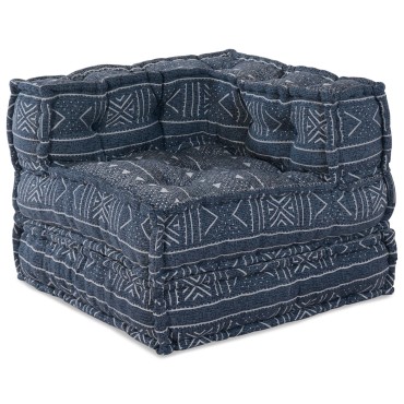 vidaXL Μοδάτος Πουφ Indigo 70x70x54 Υφασμάτινος 70x70x54 cm