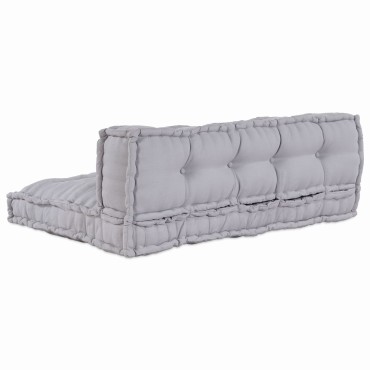 vidaXL Μαξιλάρι για καναπέ παλέτας 2 pcs Ύφασμα Γκρι 120x80x38cm