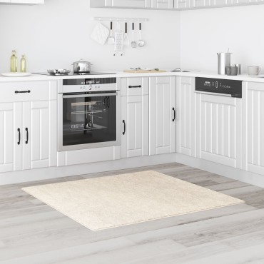 vidaXL Αντιολισθητικό Σαγκί Χαλάκι Κρεμ 120x120cm PP
