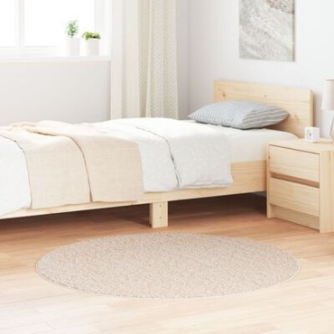 vidaXL Αντιολισθητικό Σαγκί Χαλάκι Κρεμ 120x120cm PP