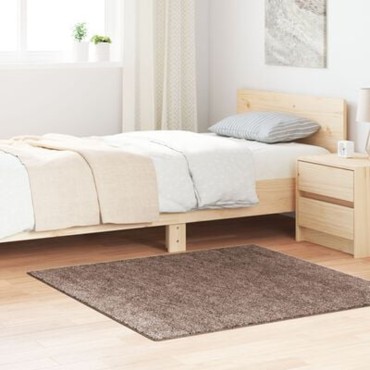 vidaXL Αντιολισθητικό Σαγκί Χαλάκι Καφέ 120x120cm PP