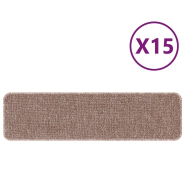 vidaXL Χαλιά Σκαλοπατιών Αντιολισθητικά 15 τμχ. 75 x 20 cm