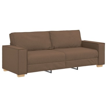 vidaXL Τριθέσιος Καναπές Καφέ Υφασμάτινος 220x78x84 cm