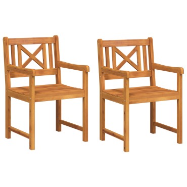 vidaXL Καρέκλες Κήπου 2 τεμ. 56x56x90cm Μασίφ Ξύλο Ακακίας
