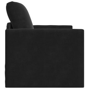 vidaXL Καναπές Κρεβάτι 2 σε 1 Μαύρος 74x77x81cm Βελούδο 1 τεμ. Γωνιακός