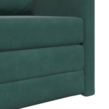 vidaXL Καναπές-Κρεβάτι 2 σε 1 Σκούρο Πράσινο 74x77x81cm Βελούδο 1 τεμ. Γωνιακός