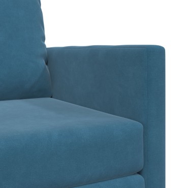 vidaXL Πολυθρόνα Καναπέ 2 σε 1 Μπλε 74x77x81cm Βελούδου 1 τεμ. Γωνιακός