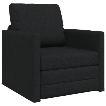 vidaXL Καναπές Δαπέδου 2-σε-1 Μαύρος 74x77x81cm Ύφασμα
