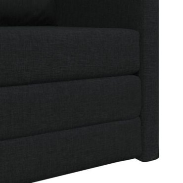 vidaXL Καναπές Δαπέδου 2-σε-1 Μαύρος 74x77x81cm Ύφασμα
