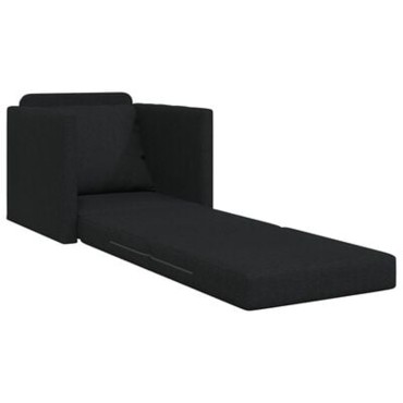 vidaXL Καναπές Δαπέδου 2-σε-1 Μαύρος 74x77x81cm Ύφασμα