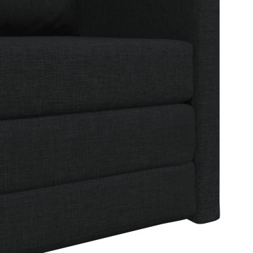 vidaXL Καναπές Δαπέδου 2-σε-1 Μαύρος 74x77x81cm Ύφασμα