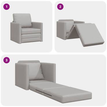vidaXL Καναπές Κρεβάτι 2 σε 1 Συννεφί Γκρι 74x77x81cm Υφάσματος 1 τεμ. Γωνιακός