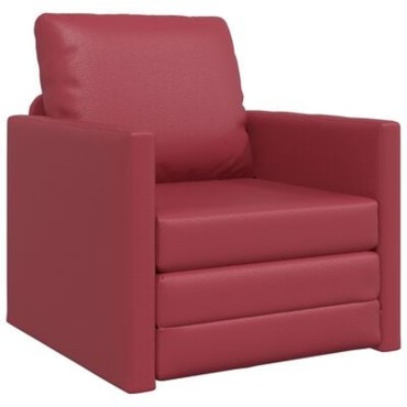vidaXL Κρεβάτι καναπές Κόκκινο Δερματίνη 74x77x81cm