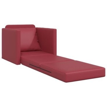 vidaXL Κρεβάτι καναπές Κόκκινο Δερματίνη 74x77x81cm