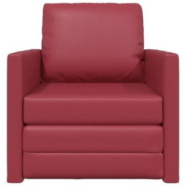 vidaXL Κρεβάτι καναπές Κόκκινο Δερματίνη 74x77x81cm