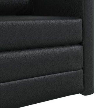 vidaXL Πολυθρόνα-Καναπές 2 σε 1 Μαύρη 74x77x81cm από Τεχνητό Δέρμα 1 τεμ. Γωνιακός