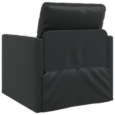 vidaXL Πολυθρόνα-Καναπές 2 σε 1 Μαύρη 74x77x81cm από Τεχνητό Δέρμα 1 τεμ. Γωνιακός