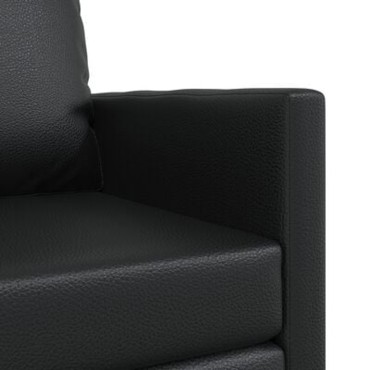 vidaXL Πολυθρόνα-Καναπές 2 σε 1 Μαύρη 74x77x81cm από Τεχνητό Δέρμα 1 τεμ. Γωνιακός