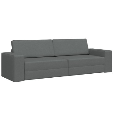 vidaXL Καναπές-Κρεβάτι 2 σε 1 Σκούρος Γκρι 245x150x60.5cm Υφάσματα 1 τεμ. Γωνιακός