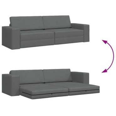 vidaXL Κρεβάτι καναπές Σκούρο Γκρι 245x78x77cm ύφασμα