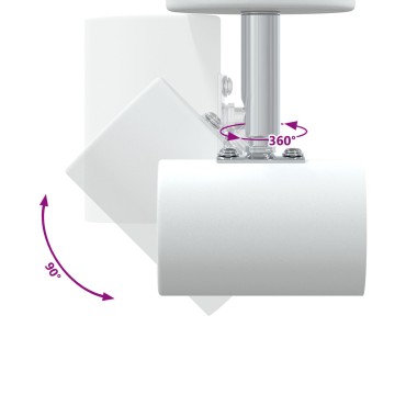 vidaXL Σποτ οροφής με προβολείς Λευκό 6,5 x 6 x 11,5 εκ Μέταλλο