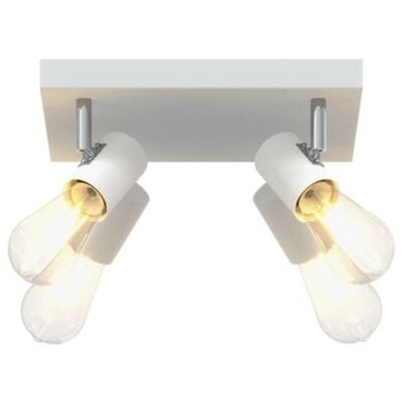 vidaXL Ceiling Spotlight 4 Way Adjustable Λευκό E27