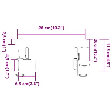 vidaXL Ceiling Spotlight 4 Way Adjustable Λευκό E27