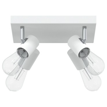 vidaXL Ceiling Spotlight 4 Way Adjustable Λευκό E27