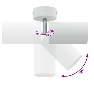 vidaXL Σποτ οροφής με προβολείς Λευκό 6 x 6 x 16 εκ. Μέταλλο