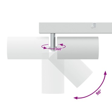 vidaXL Φωτιστικό Οροφής 2 Way Adjustable White GU10