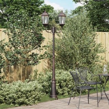 vidaXL Φωτιστικό Κήπου Μπρονζέ 68 x 20 x 235 εκ Αλουμίνιο και Γυαλί